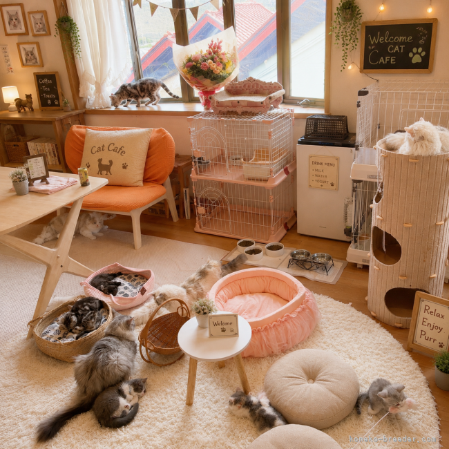 子猫のお店アンジュ 猫カフェ 店内